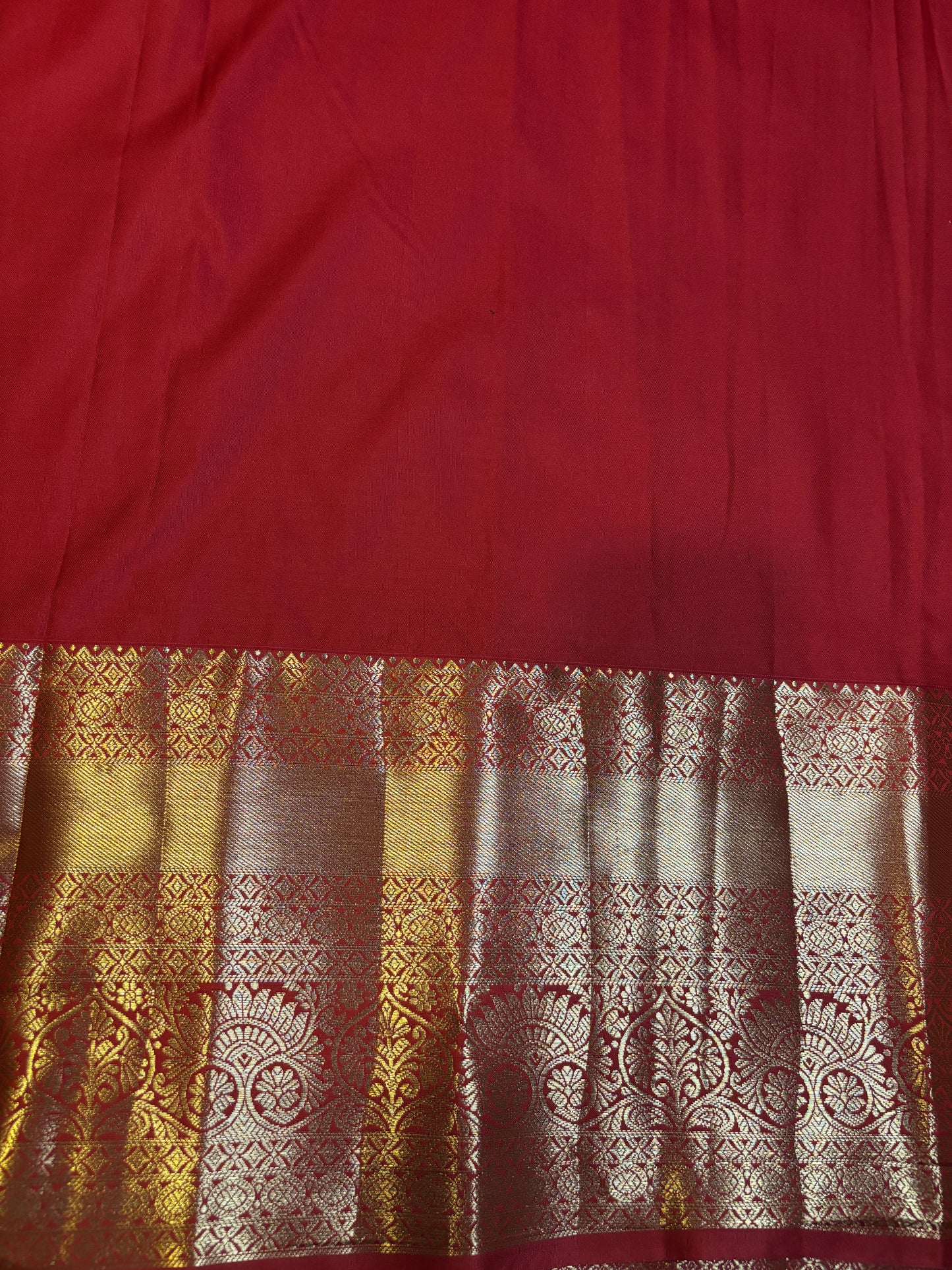 Royal Purple Kanchipuram Semi Silk Saree with Golden Floral Motifs