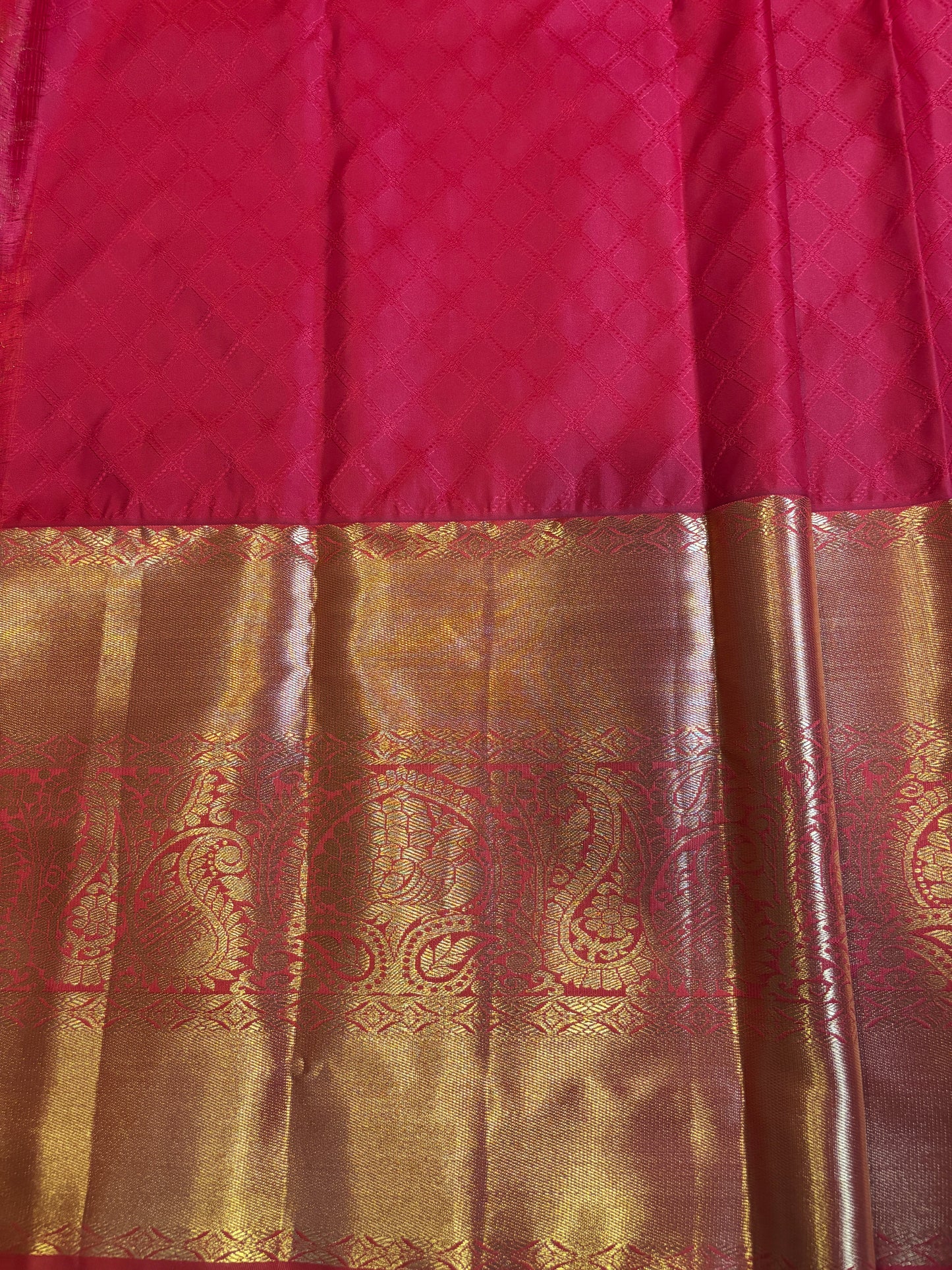 Purple and Gold Sari with Red Border