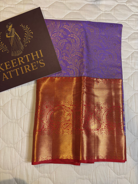 Purple and Gold Sari with Red Border