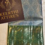 Blue-Grey Kanchipuram tissue Saree with Green Border
