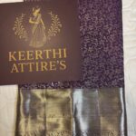 Dark deep Purple Semi-Silk Saree with Gold Accents